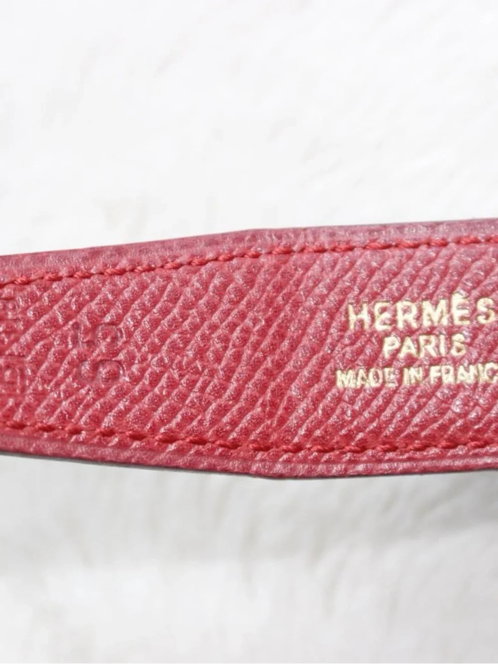 Hermes Orange Leather Belt with Gold H Buckle